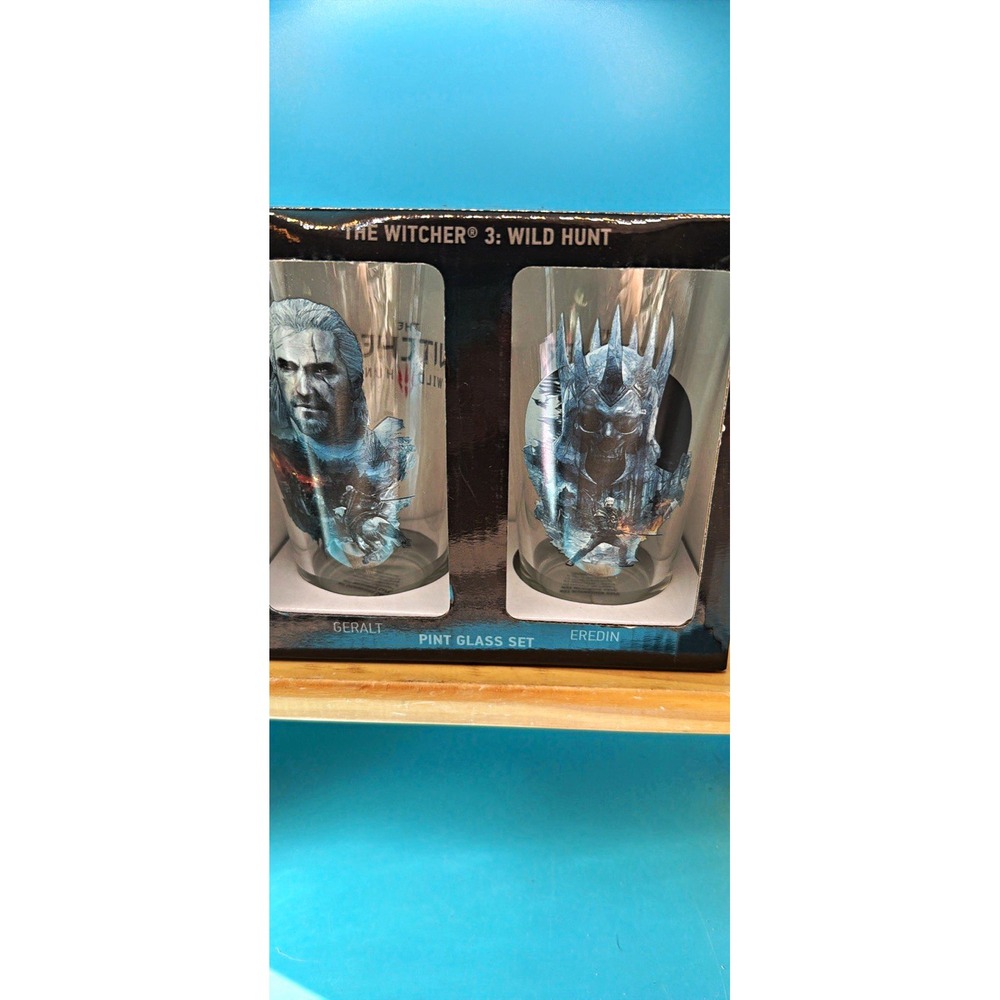 The Witcher 3 Wild Hunt Geralt & Eredin Pint Glass Set of 2 Clear 9781506728155